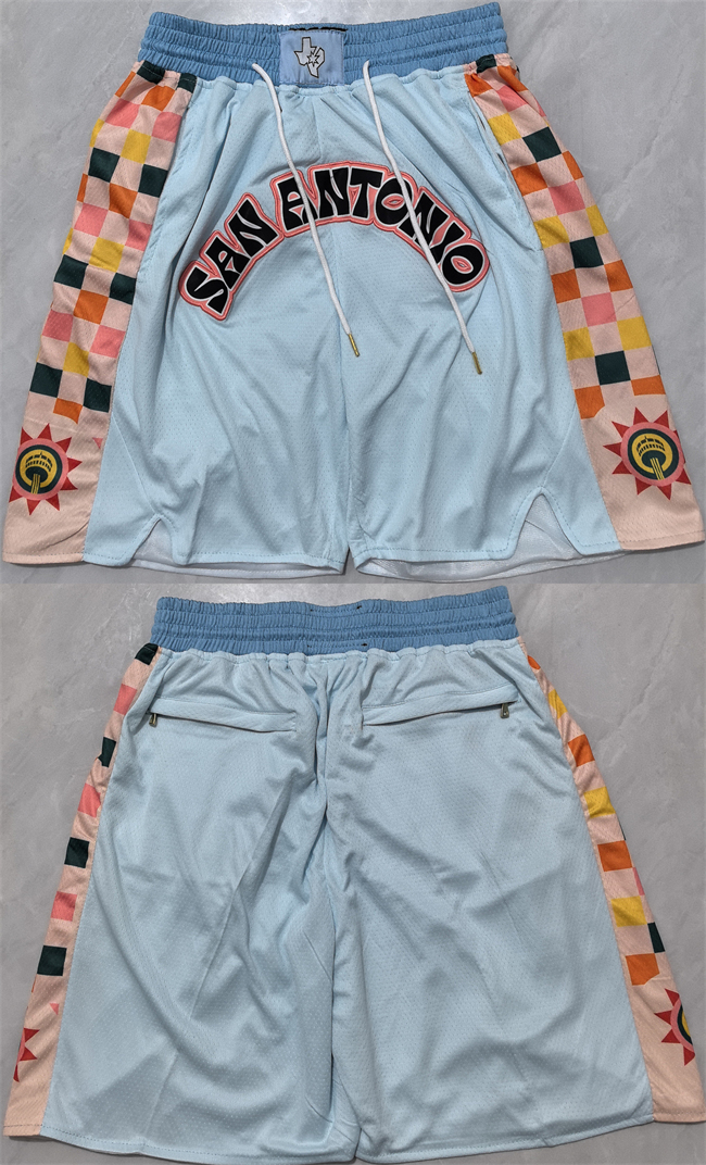 Men's Light Blue San Antonio Spurs City Edition Shorts (Run Small)